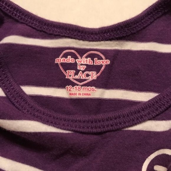 OSH KOSH Lot of 3 Carter's Children's Place 12 Month Purple Ladybug Polka Dots - Picture 7 of 7